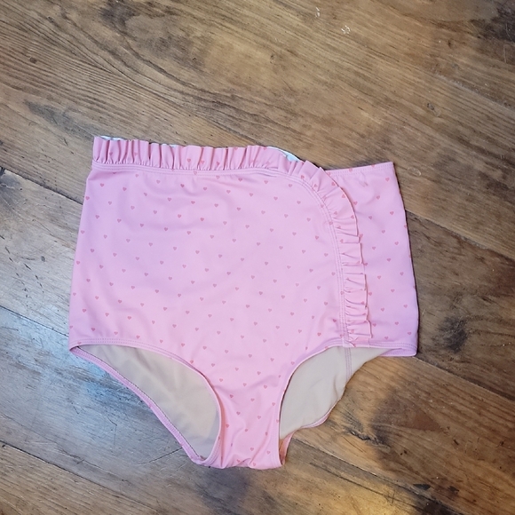 Pink Ruffled Womens KORTNIE JEANE Swim Bottoms SMALL - Picture 1 of 4